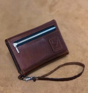 Duży, luksusowy portfel skórzany z dwoma etui na karty i ochroną RFID Portfel męski