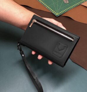 Portfel premium z dwoma kieszeniami na karty i technologią RFID